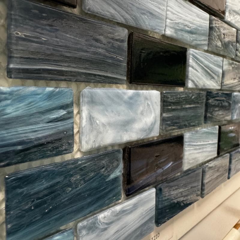 Aquabella North Seas Polar 1x2 Glass Mosaic 12"x12" Pool Tile (NS-1210) - Image 3