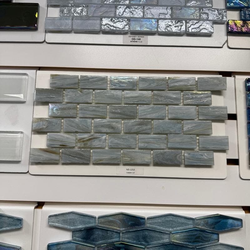 Aquabella North Seas Caspian 1x2 Glass Mosaic 12"x12" Pool Tile (NS-1213) - Image 2