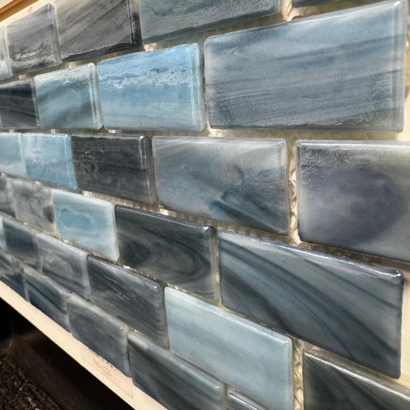 Aquabella North Seas Arctic 1x2 Glass Mosaic 12"x12" Pool Tile (NS-1225) - Image 3