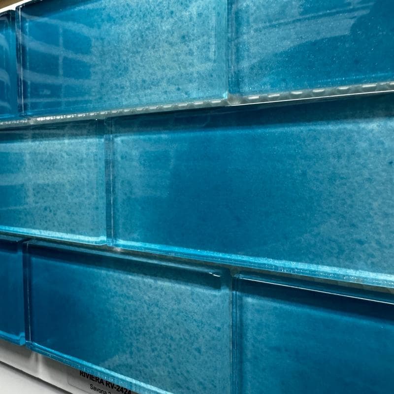 Aquabella Riviera Aqua Savona 2x4 Glass Mosaic 12"x12" Pool Tile (RV-2424) - Image 4
