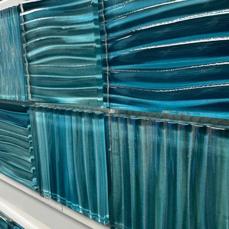 Aquabella Tidal Wave Swell 3x3 Glass Mosaic 12"x12" Pool Tile (TW-3392) - Image 4