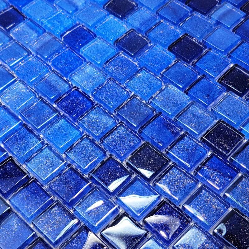 Crystal Waters Deep Sea 1x1 Glass Mosaic 12"x12" Pool Tile - Image 2