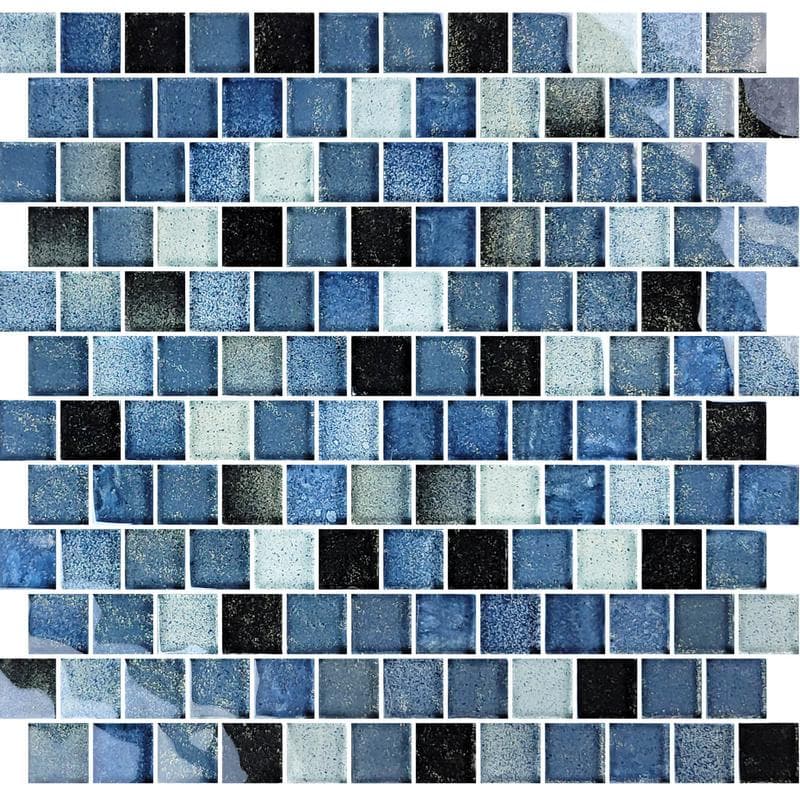 Crystal Waters Lagoon 1x1 Glass Mosaic 12"x12" Pool Tile - Image 1