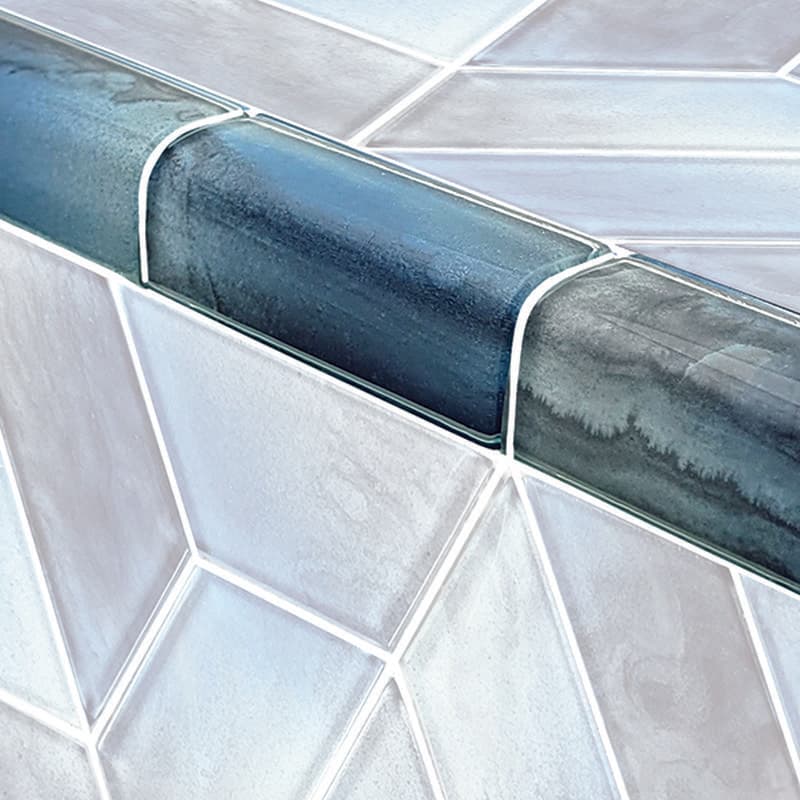 Dimension Trim Morning Fog Glass Bullnose Pool Tile (Covering 1 Linear Foot) - Image 1