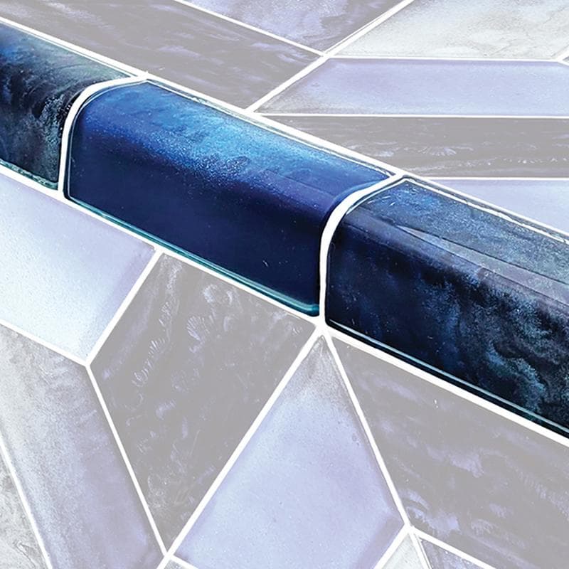 Dimension Trim Dusk Glass Bullnose Pool Tile (Covering 1 Linear Foot) - Image 1