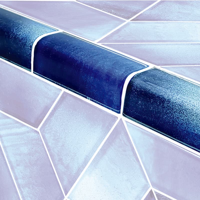 Dimension Trim Cirrus Blue Glass Bullnose Pool Tile (Covering 1 Linear Foot) - Image 1