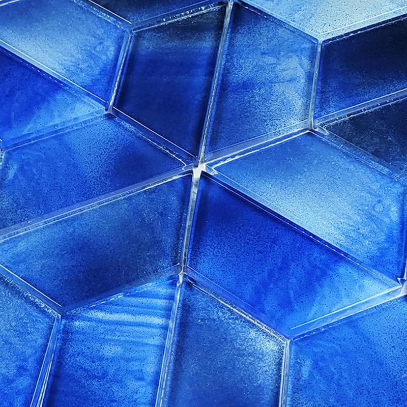Dimension Cirrus Blue 2x4 Glass Mosaic 12"x12" Pool Tile - Image 2