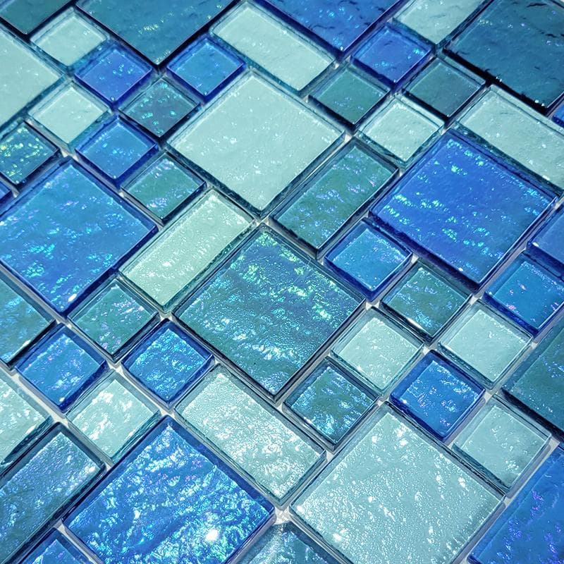 Galaxy Blue Blend Mixed Glass Mosaic 12"x12" Pool Tile - Image 2