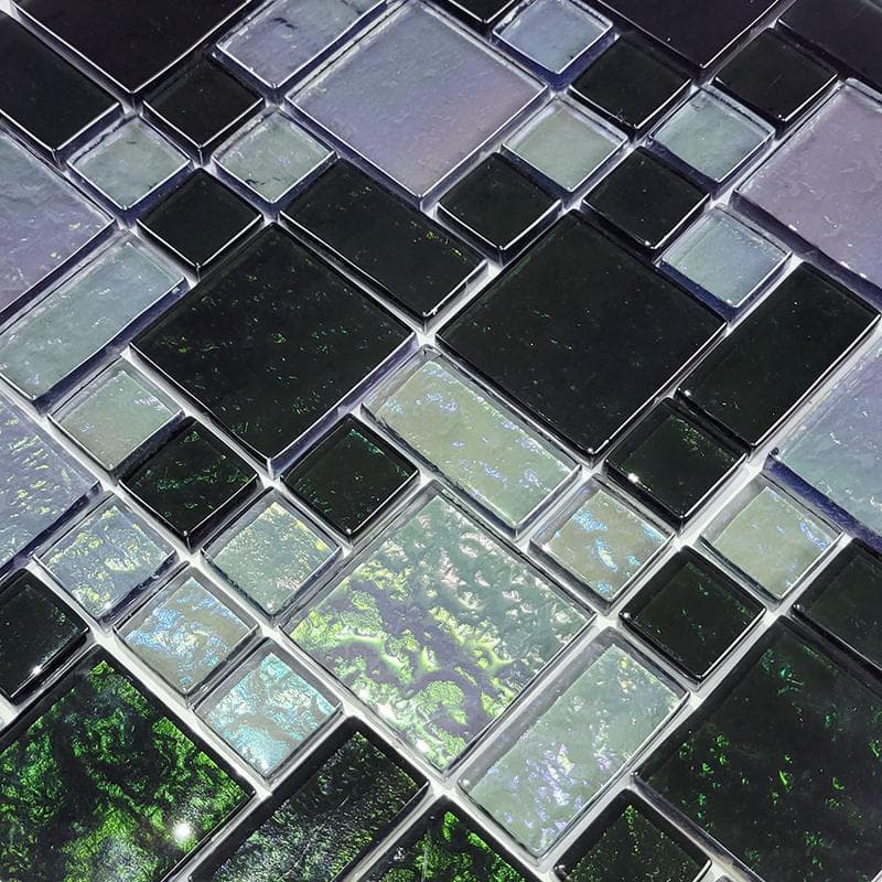 Galaxy Slate Blend Mixed Glass Mosaic 12"x12" Pool Tile - Image 2
