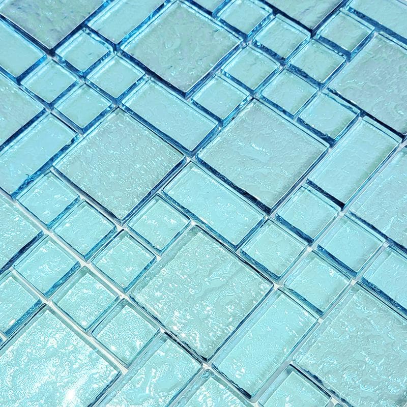 Galaxy Aquamarine Mixed Glass Mosaic 12"x12" Pool Tile - Image 2