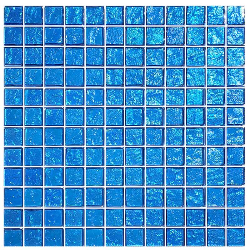 Galaxy Blue 1x1 Glass Mosaic 12"x12" Pool Tile - Image 1