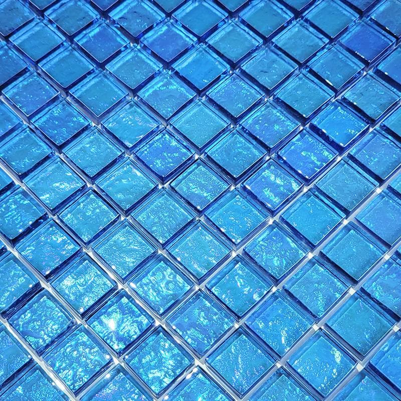 Galaxy Blue 1x1 Glass Mosaic 12"x12" Pool Tile - Image 2