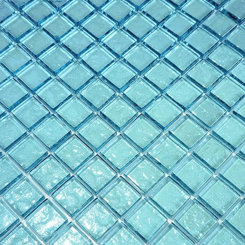 Galaxy Aquamarine 1x1 Glass Mosaic 12"x12" Pool Tile - Image 2