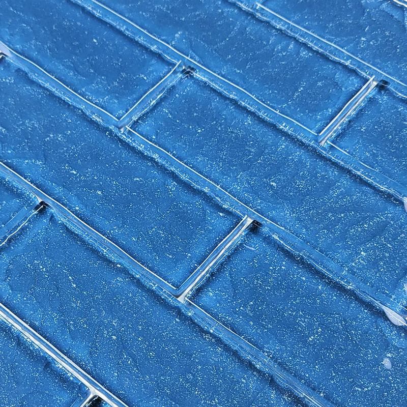 Moonscape Blue 2x6 Glass Mosaic 12"x12" Pool Tile - Image 2