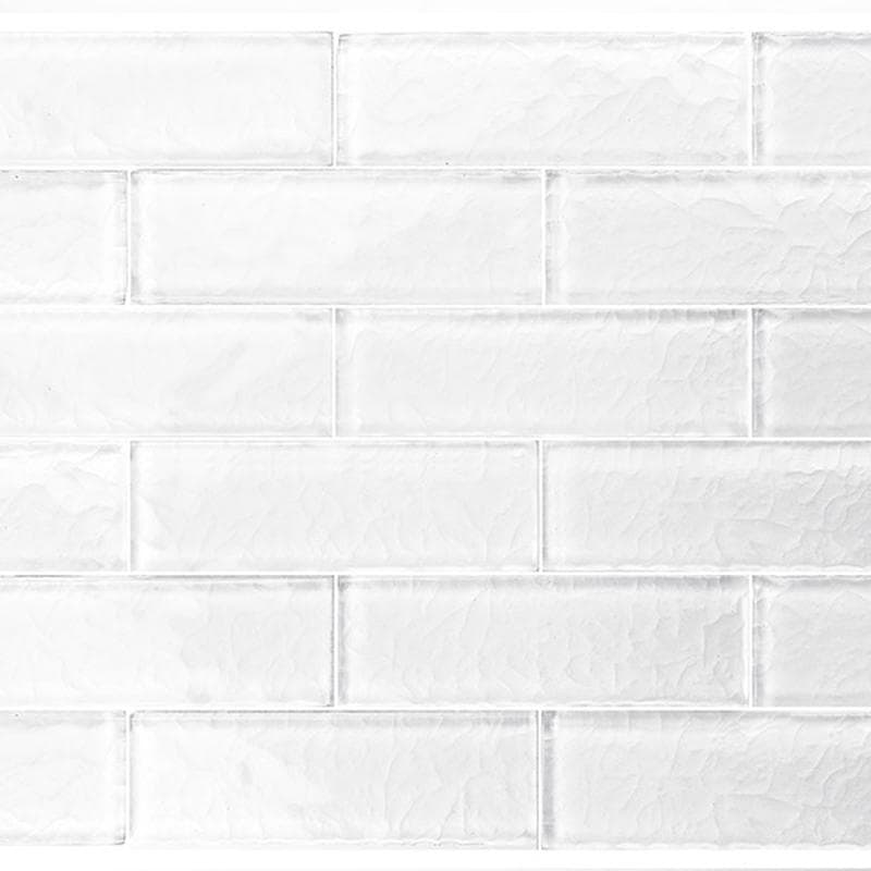 Moonscape White 2x6 Glass Mosaic 12"x12" Pool Tile - Image 1