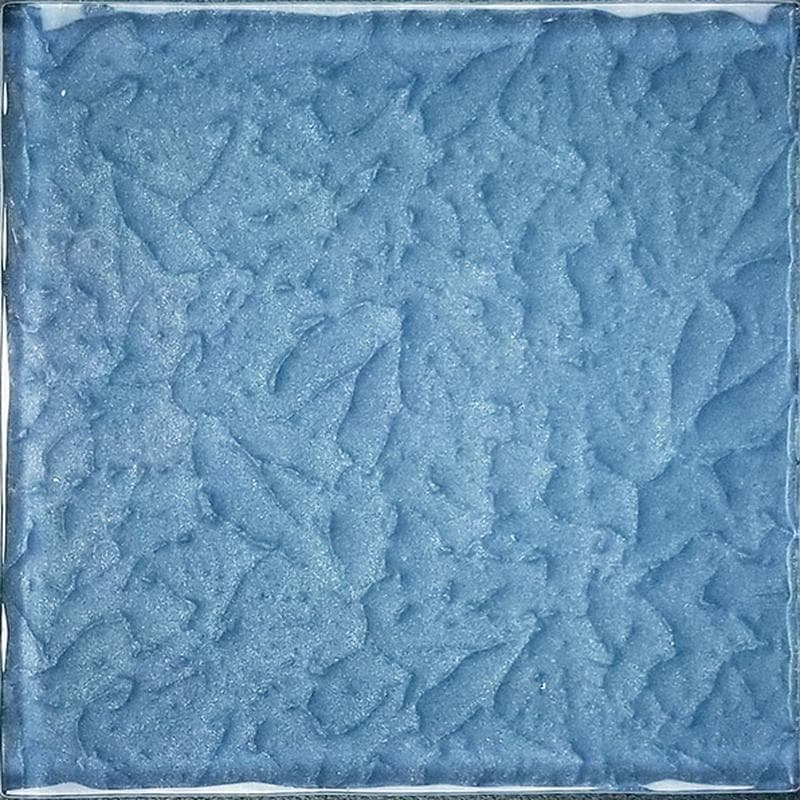 Moonscape Steel Blue 6x6 Glass Pool Tile - Image 1
