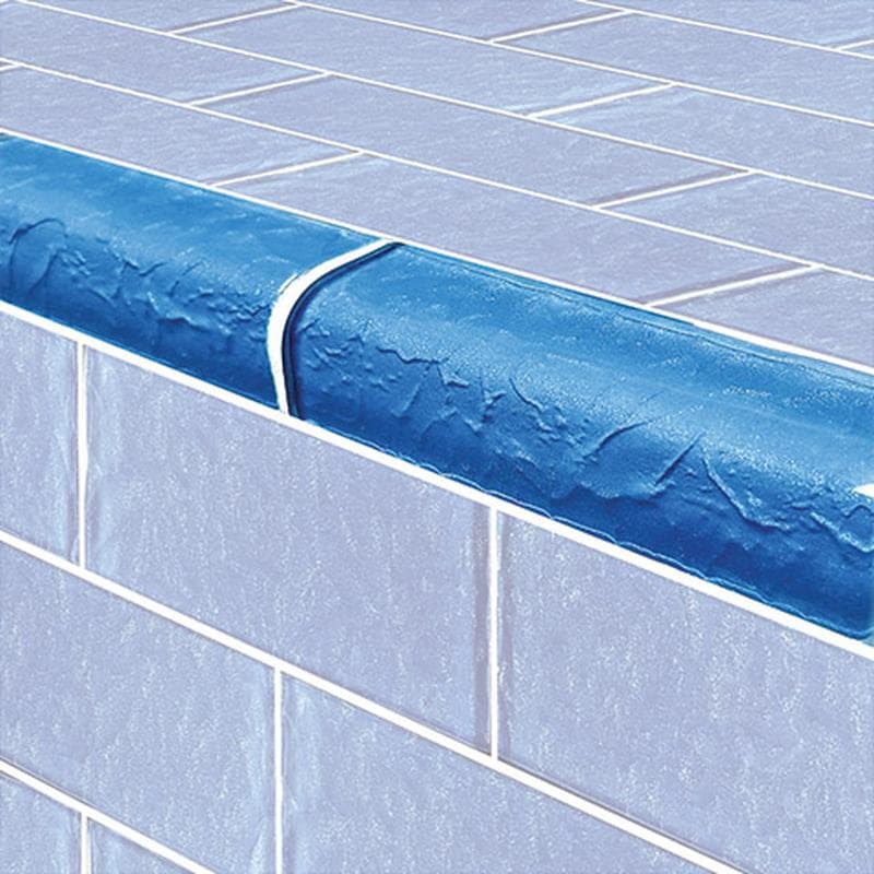 Moonscape Trim Blue Glass Bullnose Pool Tile (Covering 1 Linear Foot) - Image 1