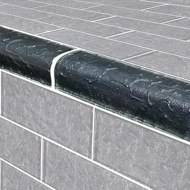 Moonscape Trim Black Glass Bullnose Pool Tile (Covering 1 Linear Foot) - Image 1
