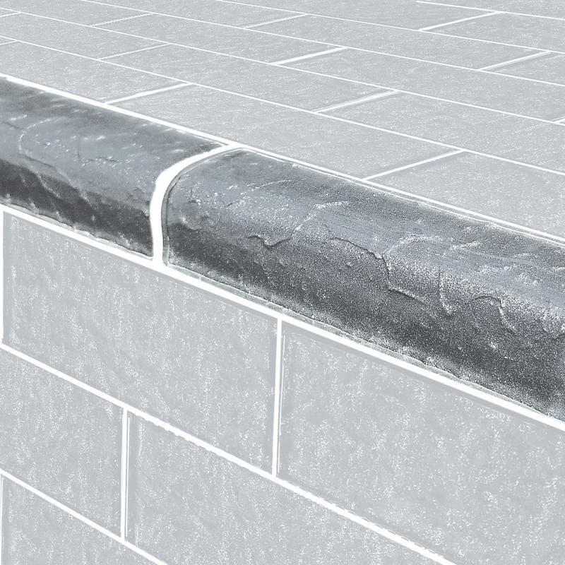 Moonscape Trim Gray Glass Bullnose Pool Tile (Covering 1 Linear Foot) - Image 1