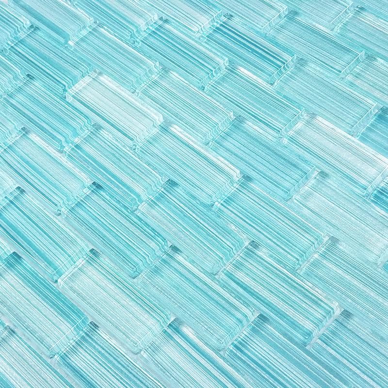 Watercolors Seafoam Blend 1x2 Glass Mosaic 12"x12" Pool Tile - Image 2