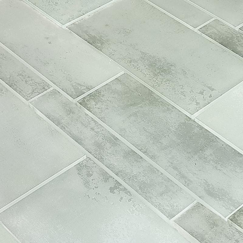 Sea Glass Tumbled Gray Mixed Glass Mosaic 12"x12" Pool Tile - Image 2