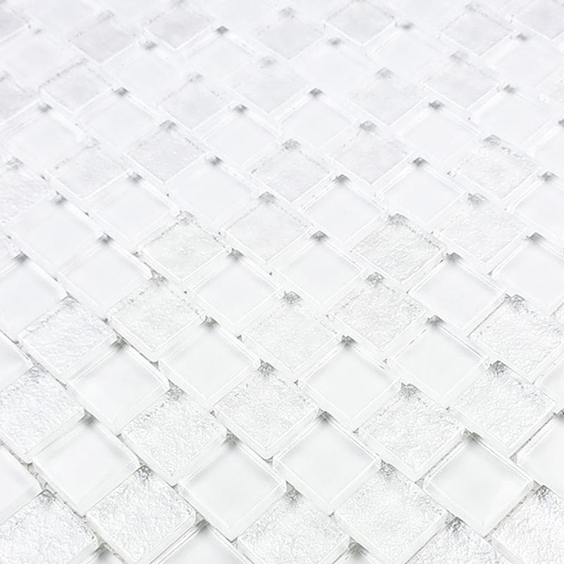 Signature Bright White 1x1 Glass Mosaic 12"x12" Pool Tile - Image 2