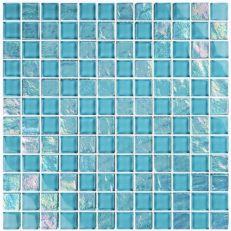 Twilight Turquoise 1x1 Glass Mosaic 12"x12" Pool Tile - Image 1
