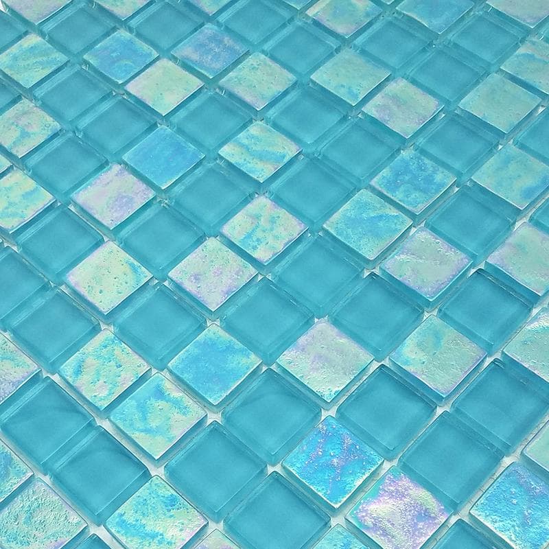 Twilight Turquoise 1x1 Glass Mosaic 12"x12" Pool Tile - Image 2