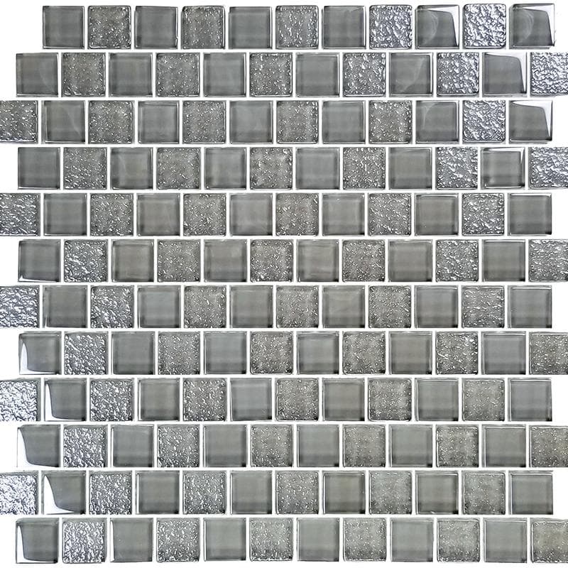Signature Gray 1x1 Glass Mosaic 12"x12" Pool Tile - Image 1