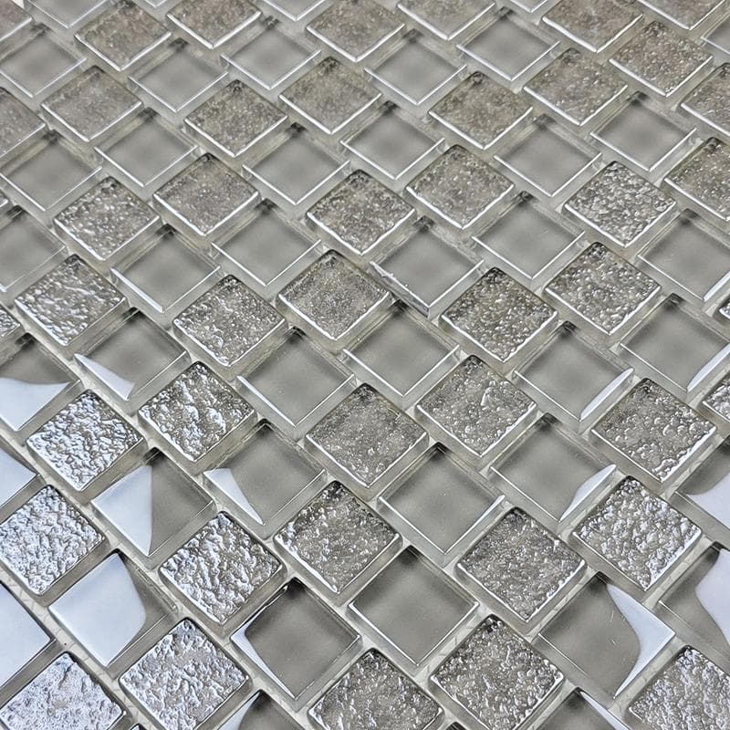 Signature Gray 1x1 Glass Mosaic 12"x12" Pool Tile - Image 2