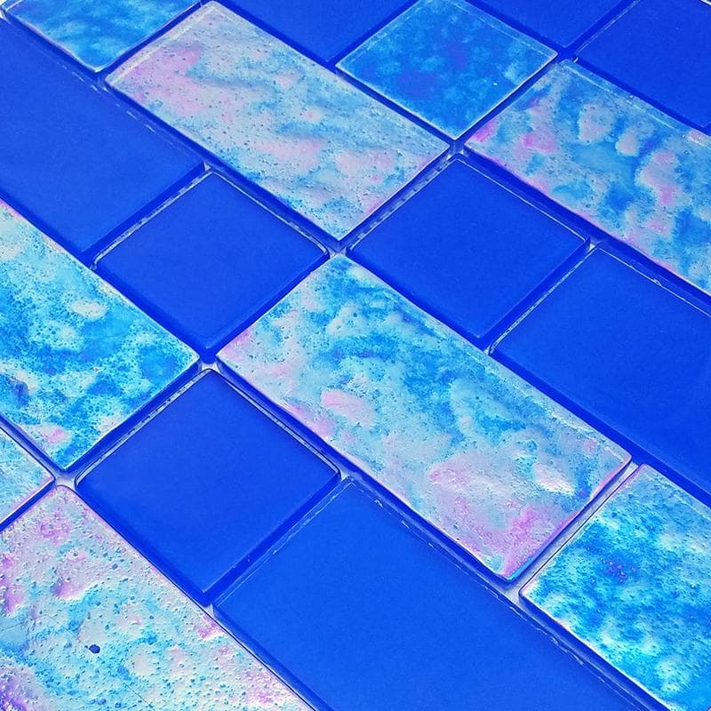 Twilight Royal Blue Mixed Glass Mosaic 12"x12" Pool Tile - Image 2