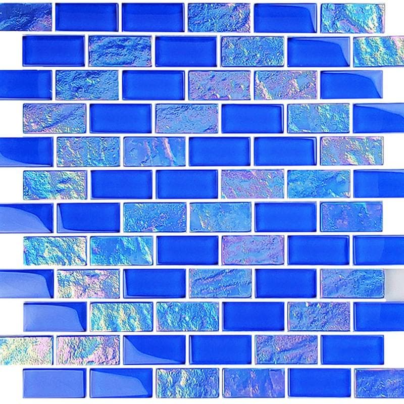 Twilight Royal Blue 1x2 Glass Mosaic 12"x12" Pool Tile - Image 1