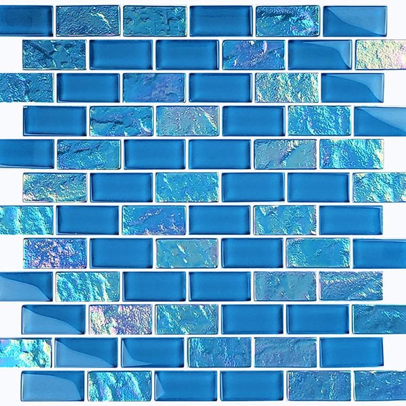 Twilight Azure 1x2 Glass Mosaic 12"x12" Pool Tile - Image 1