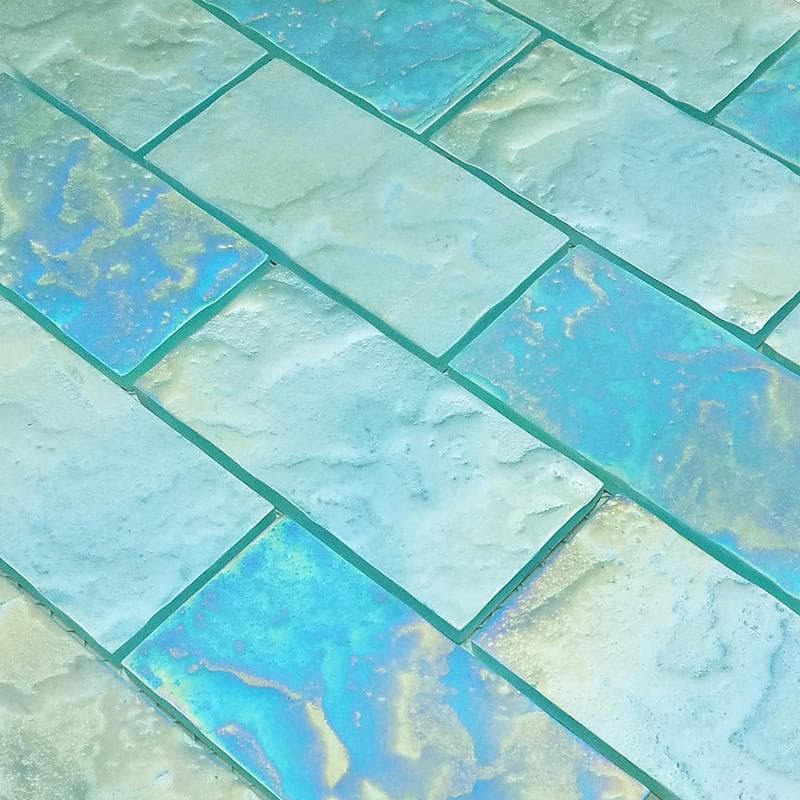 Subway Jade 2x4 Glass Mosaic 12"x12" Pool Tile - Image 2
