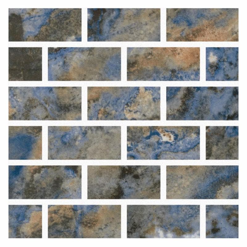 Aquabella Mountains Rockies 1x2 Porcelain Mosaic 12"x12" Pool Tile - Image 1