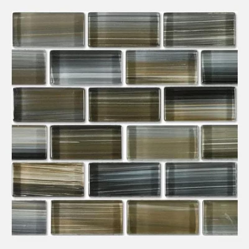 Aquabella Monet Stormy 1x2 Glass Mosaic 12"x12" Pool Tile (MS-1285) - Image 1