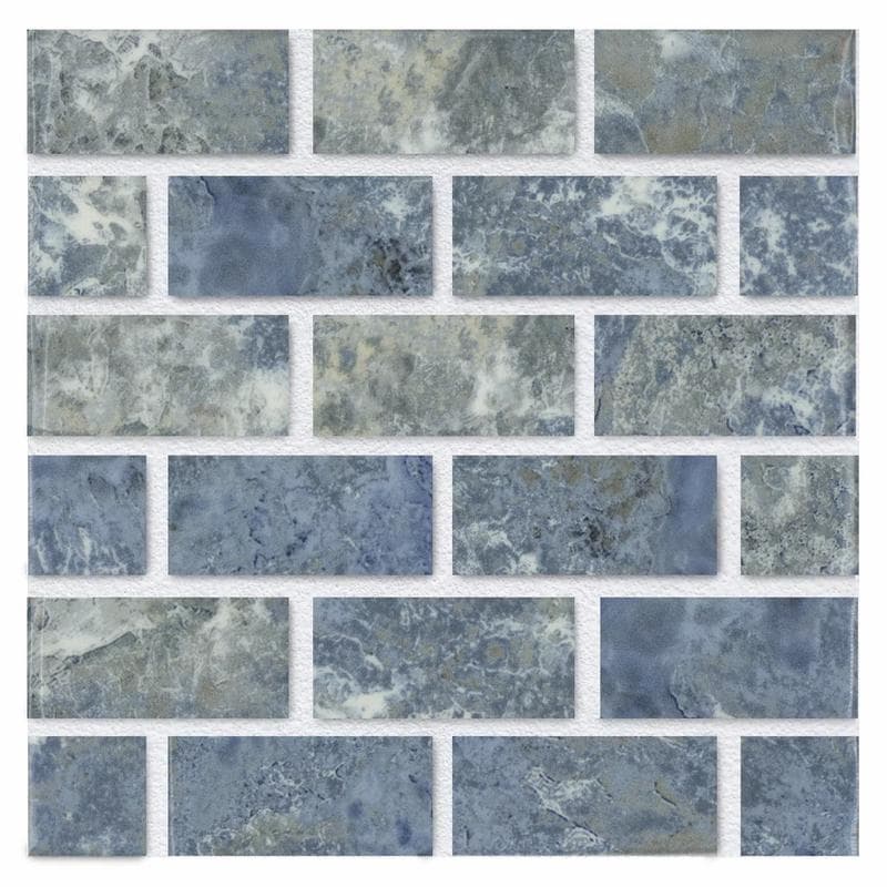 Aquabella Gemstones Turquoise 1x2 Porcelain Mosaic 12"x12" Pool Tile - Image 1
