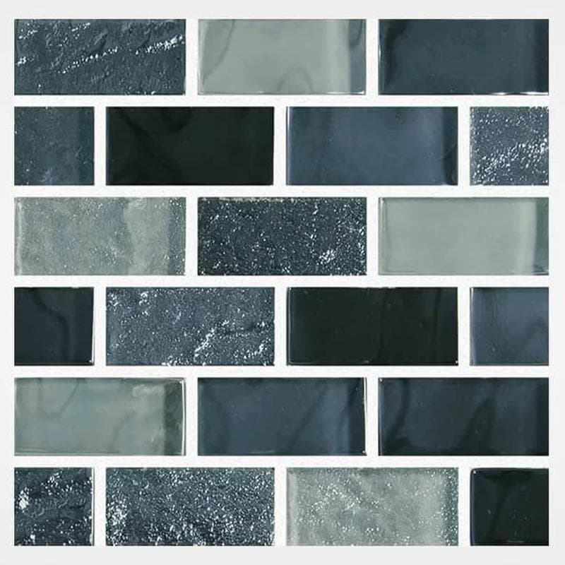 Aquabella Night Life Soul 1x2 Glass Mosaic 12"x12" Pool Tile (NL-1234) - Image 1