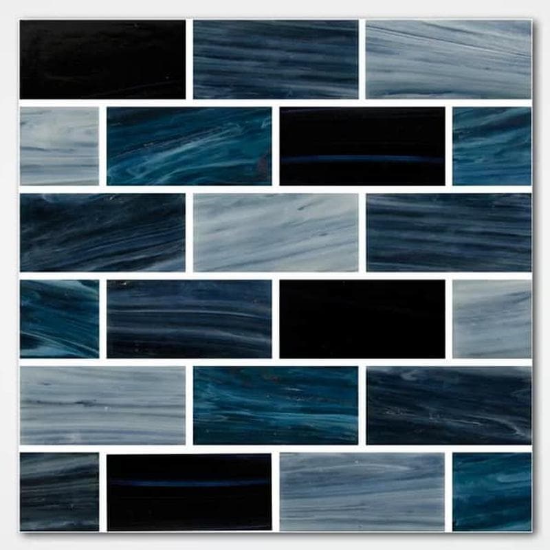Aquabella North Seas Polar 1x2 Glass Mosaic 12"x12" Pool Tile (NS-1210) - Image 1