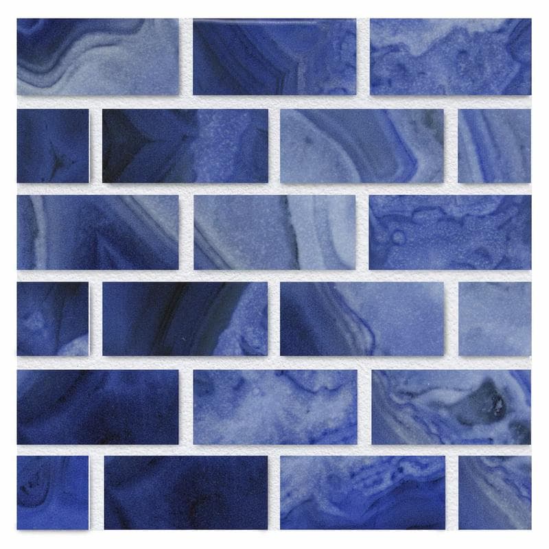 Aquabella Agate Jasper 1x2 Porcelain Mosaic 12"x12" Pool Tile - Image 1
