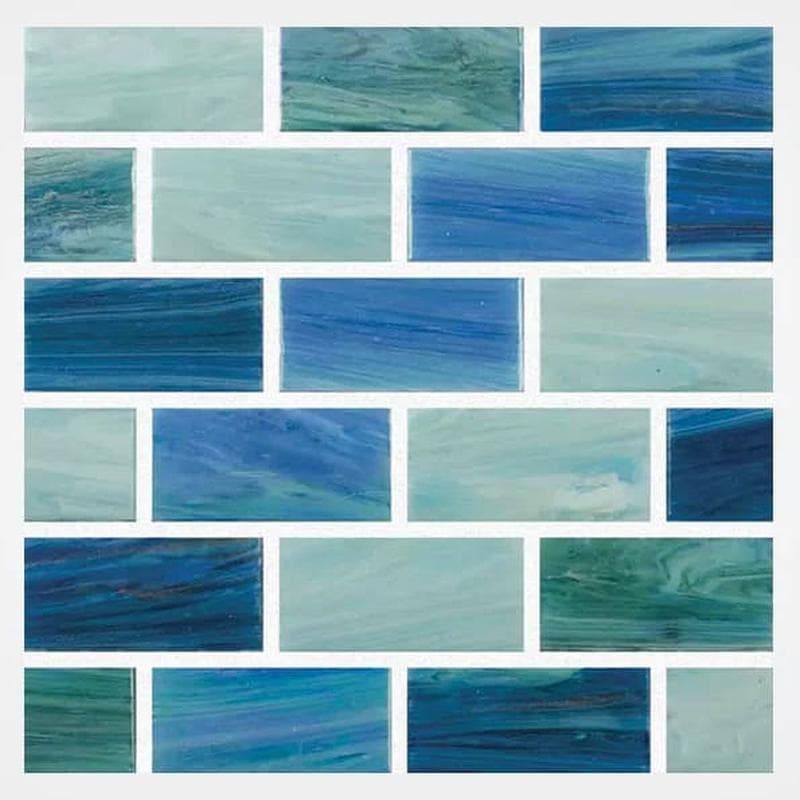 Aquabella North Seas Celtic 1x2 Glass Mosaic 12"x12" Pool Tile (NS-1216) - Image 1