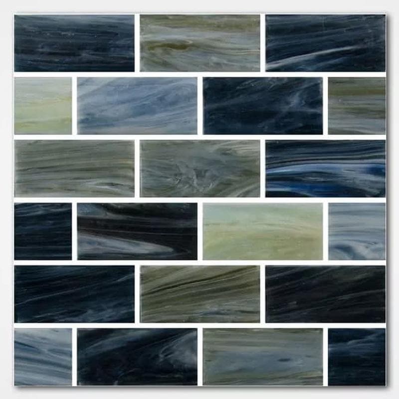 Aquabella North Seas Adriatic 1x2 Glass Mosaic 12"x12" Pool Tile (NS-1219) - Image 1