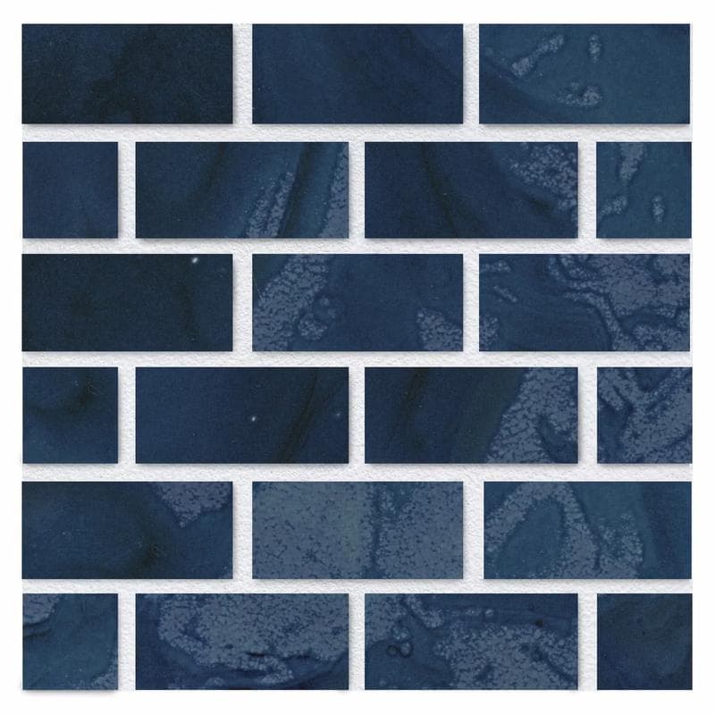 Aquabella Agate Larimar 1x2 Porcelain Mosaic 12"x12" Pool Tile - Image 1