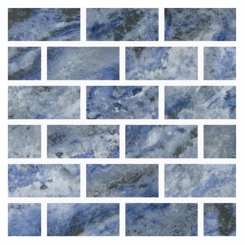 Aquabella Mountains Alps 1x2 Porcelain Mosaic 12"x12" Pool Tile - Image 1
