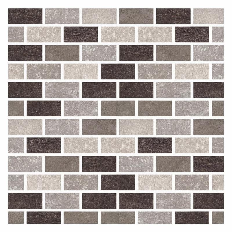 Aquabella Stone Age Broken 1x2 Porcelain Mosaic 12"x12" Pool Tile - Image 1