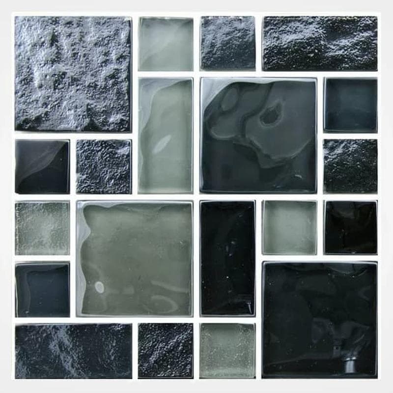 Aquabella Night Life Soul Block Random Glass Mosaic 12"x12" Pool Tile (NL-834) - Image 1