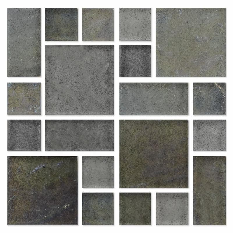 Aquabella Night Life Melody Block Random Glass Mosaic 12"x12" Pool Tile (NL-838) - Image 1