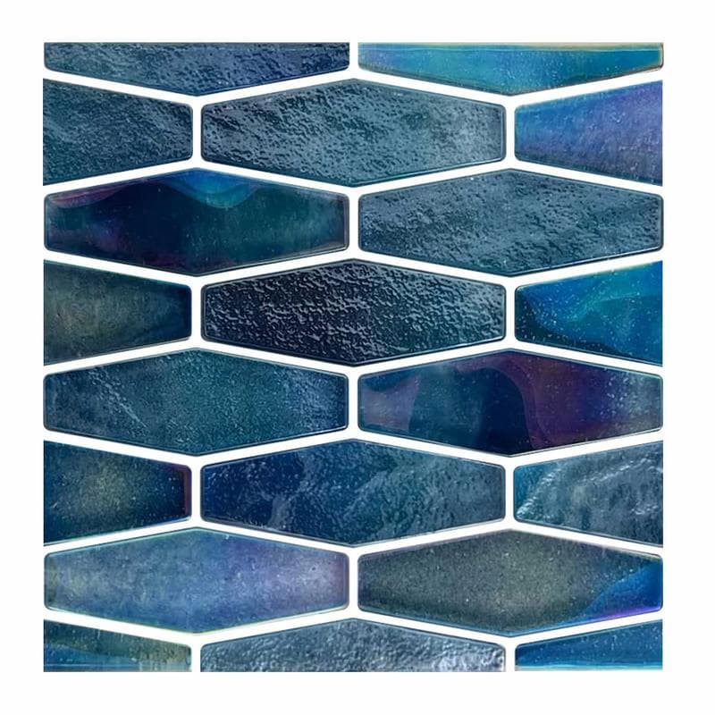Aquabella Aloha Oahu Border Hex Glass Mosaic 12"x12" Pool Tile - Image 1