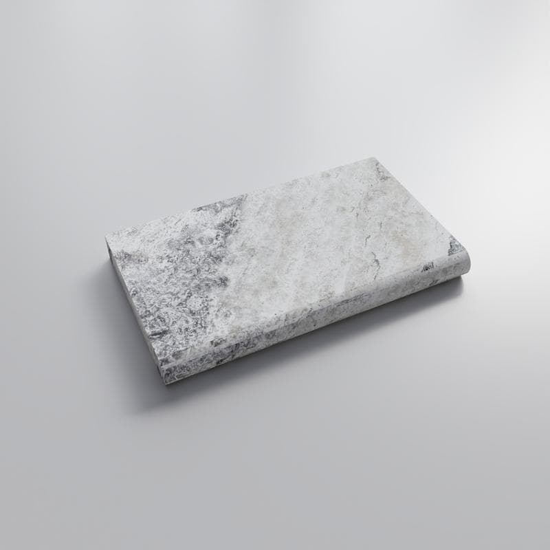 Silver Travertine 3cm Bullnose Pool Coping 6x12 - Image 2