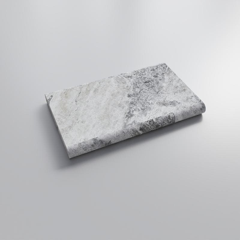 Silver Travertine 5cm Double Bullnose Pool Coping 12x24 - Image 2